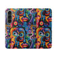 Psychedelic Visions Vibrant Art Flip iPhone and Samsung Phone Case - Colorful Faces Design for Phone Protection