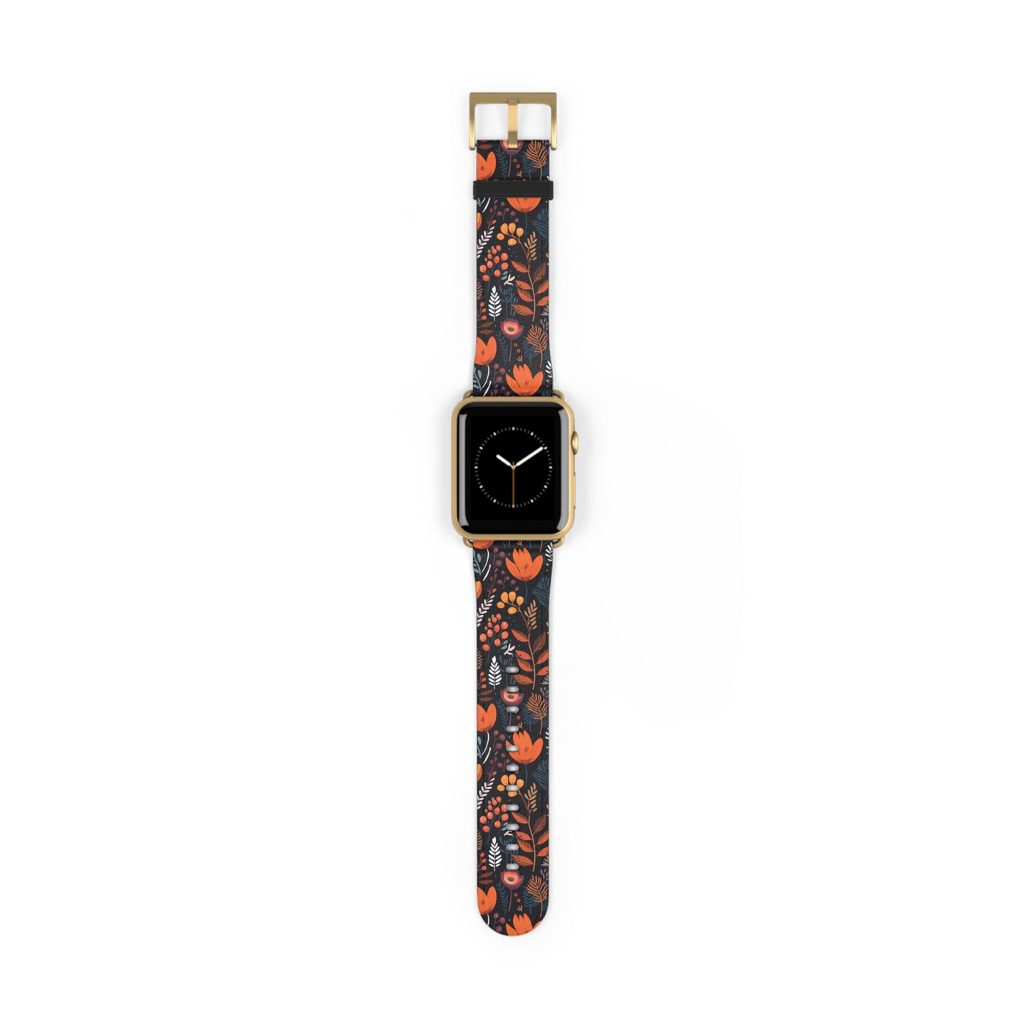 Autumn Bloom Floral Patterned Watch Band - Boho Chic Accessory, Gift for Her, Adjustable Strap for Smartwatch, Trendy Wristband, Floral Design.