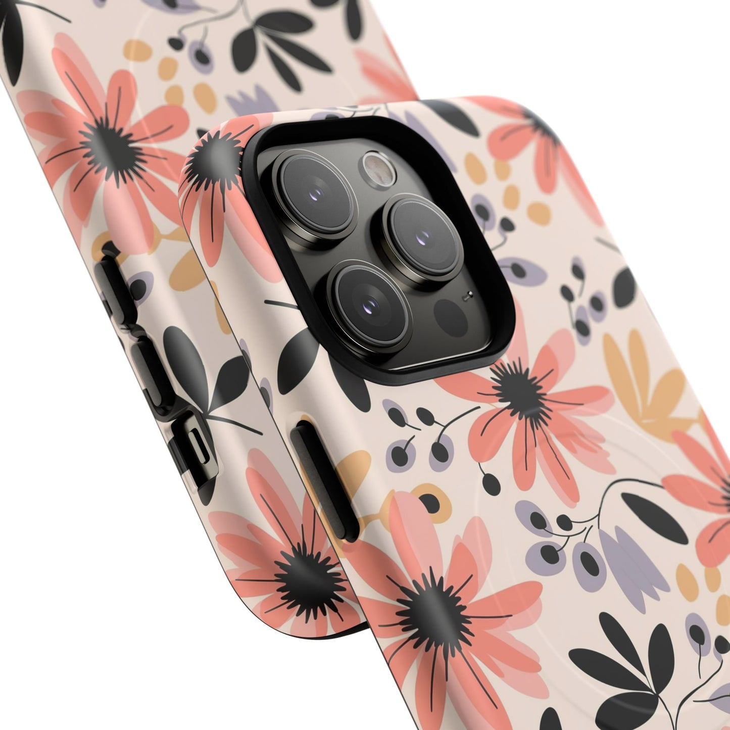 Stylish Soft Petal Noir iPhone Case, Floral iPhone Accessory for Her, Tough iPhone Magnetic Cases, Trendy iPhone Cover, Gift for Friends, Summer Vibes