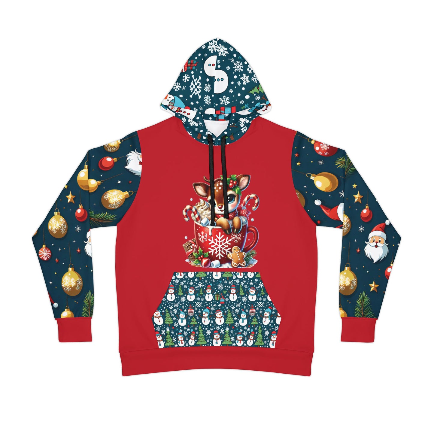 That Ugly Christmas Recycled Hoodie with Flat Black Drawstring