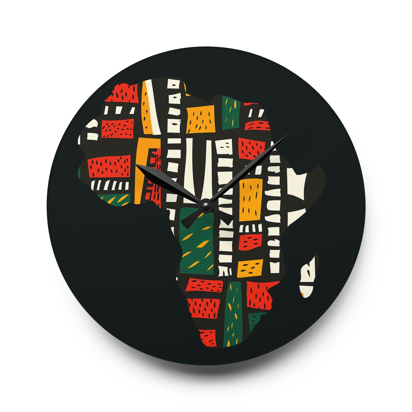 Colorful African Map Wall Clock – Modern Home Decor