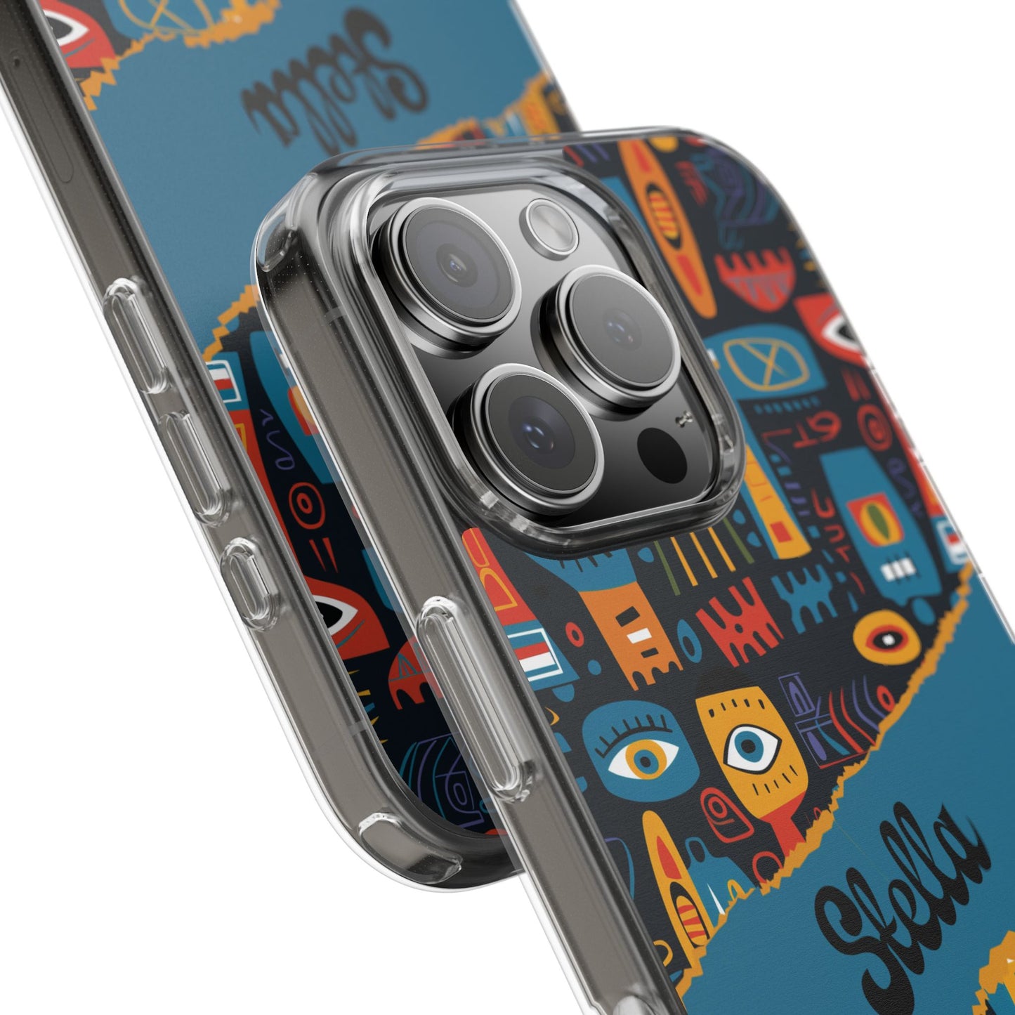 Phone Case — Colorful Abstract Faces Clear Impact-Resistant Case