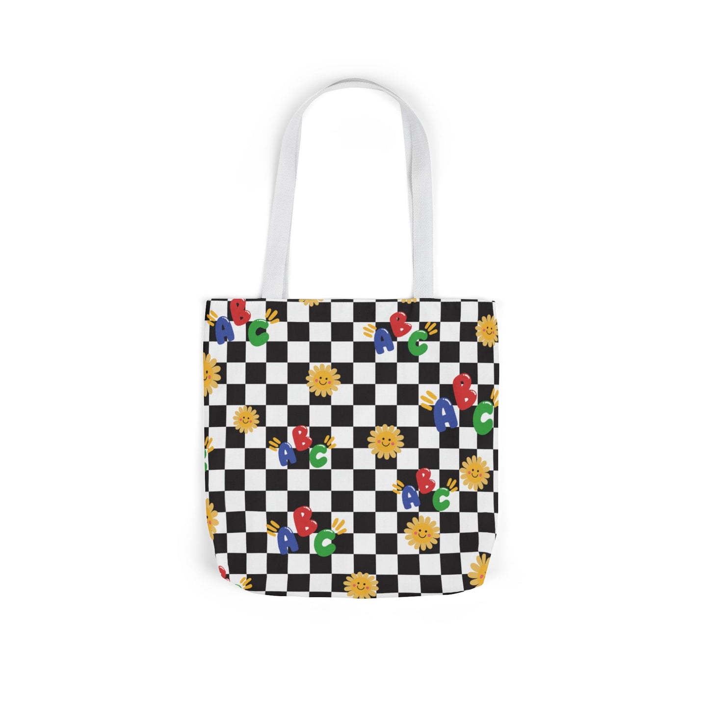 Personalized Schoolyard Chic Composition Book Inspired Canvas Tote Bag with Colorful Straps, Cute School Bag, Eco-Friendly Tote, Back to School Shopping Bag, Teacher Gift Idea