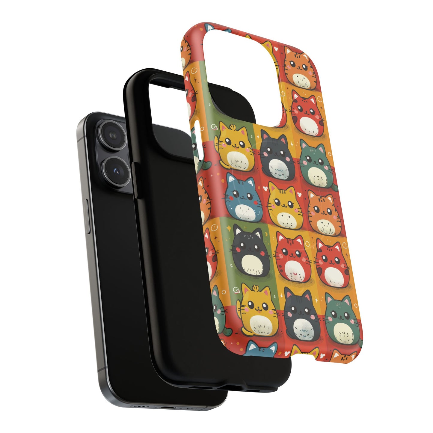Cute Kawaii Cat iPhone Case, Tough Magnetic iPhone Case, Animal Lover Gift, Kawaii iPhone Cover, Fun Cat Design