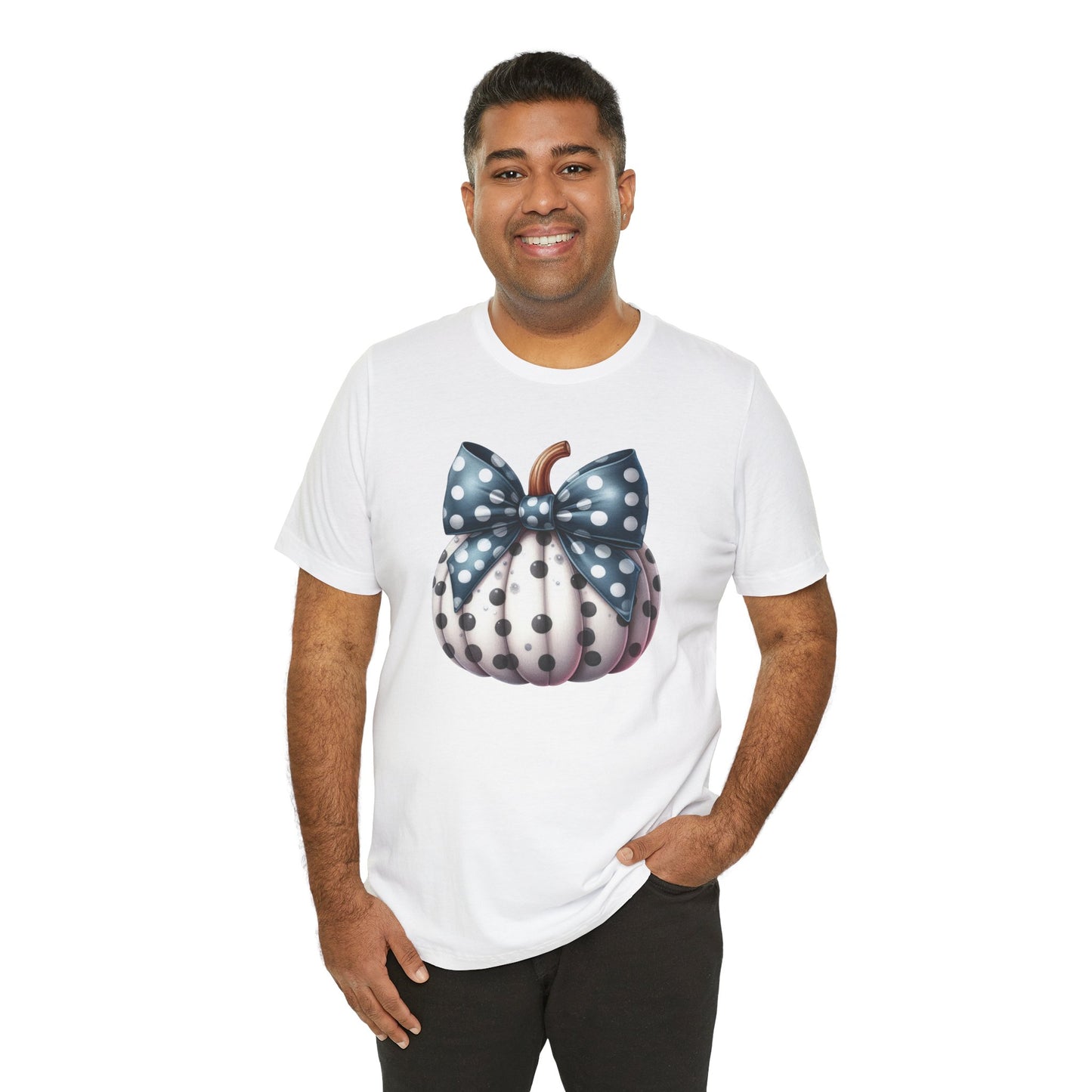 Polka Dot Pumpkin Charm Unisex Jersey Short Sleeve Tee