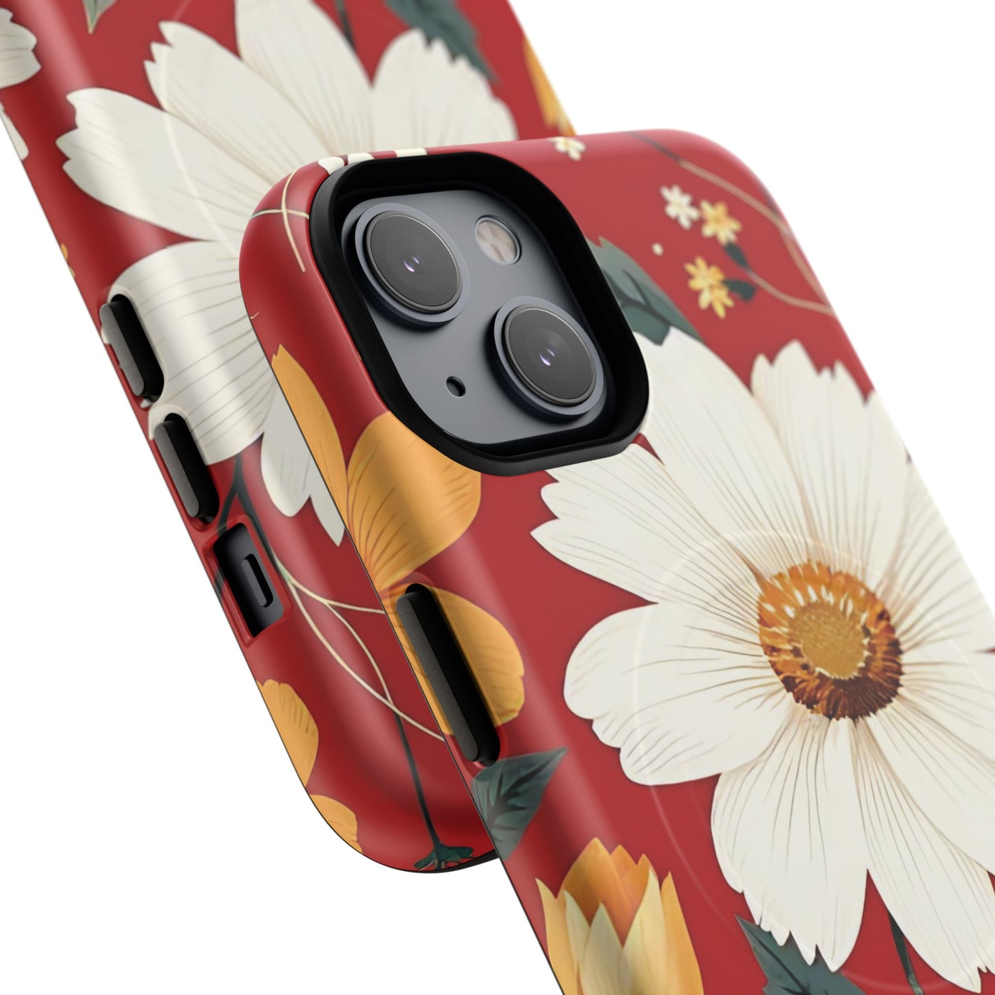 Floral Fusion Tough Magnetic Phone Case | Flower Design, Durable Protective Cover, Gift for Her, Spring Style, Unique Phone Accessory.