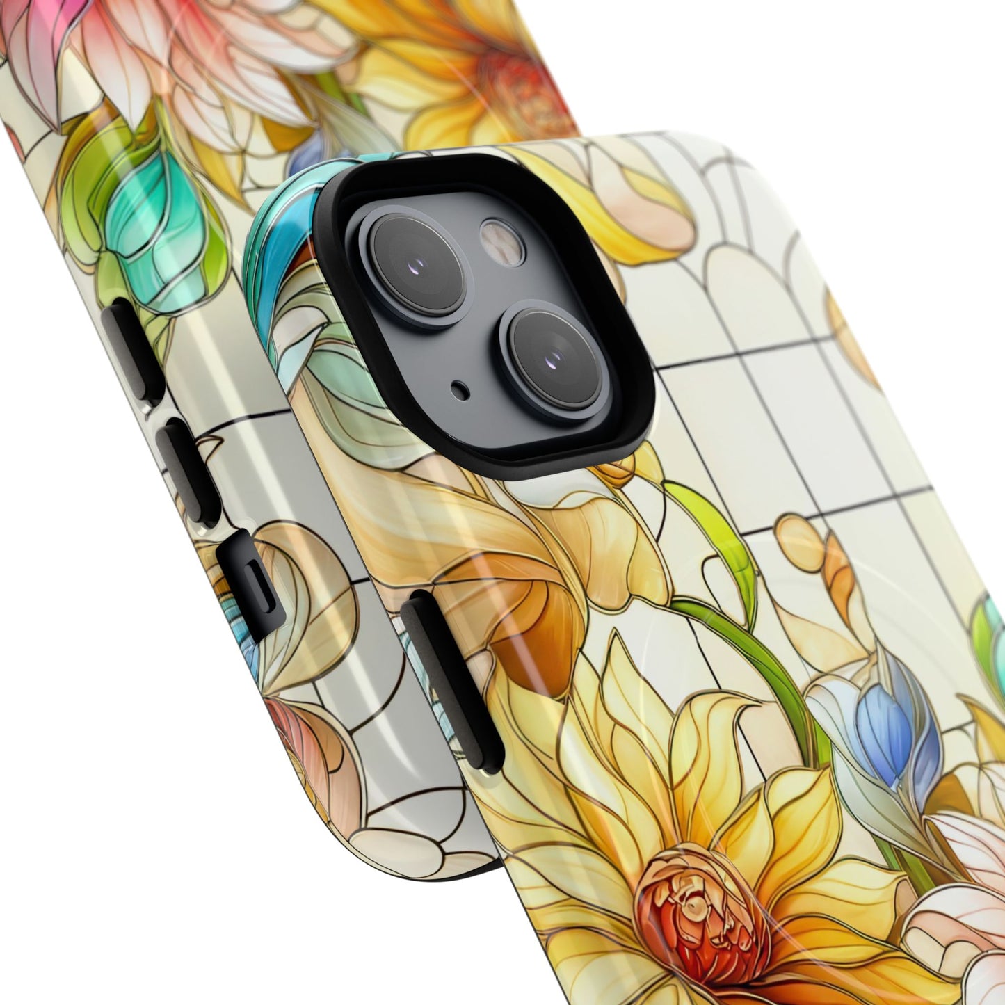Floral Stained Glass Reverie Tough iPhone Magnetic Case, iPhone Cover, Protective Case, Flower Design, Gift for Her, Nature Lover