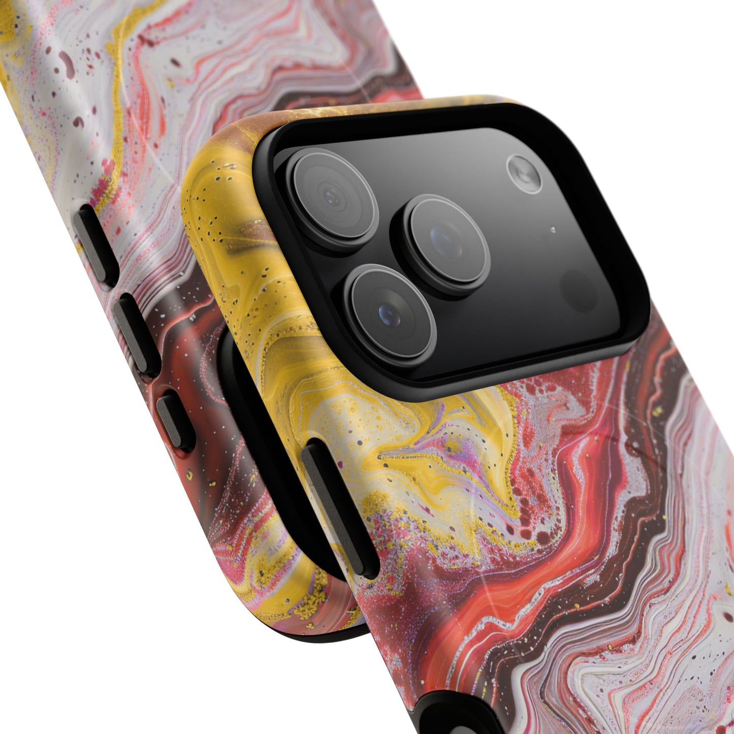 Colorful Red Marble iPhone Case, Tough Magnetic Cases, Stylish iPhone Protection, Unique Gift for iPhone Lovers, iPhone Accessories
