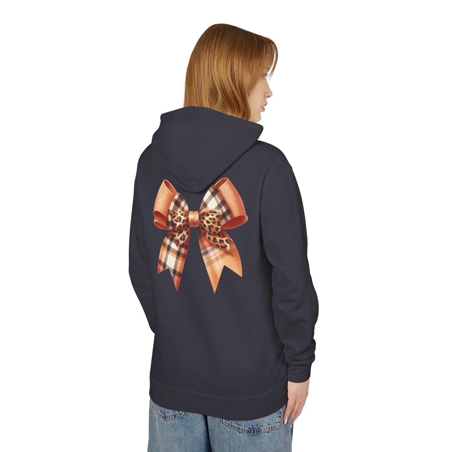 Autumn Highland Cow Charm Lightweight Hooded Sweatshirt