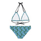 Blue Tropical Bliss Strappy Bikini Set (AOP)