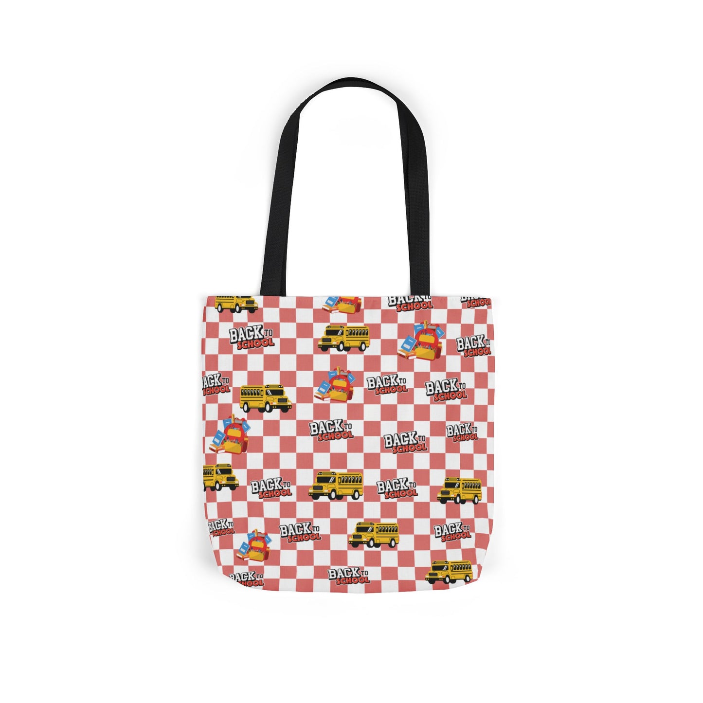 Personalized Red Schoolyard Chic Composition Book Inspired Canvas Tote Bag with Colorful Straps, Cute School Bag, Eco-Friendly Tote, Back to School Shopping Bag, Teacher Gift Idea