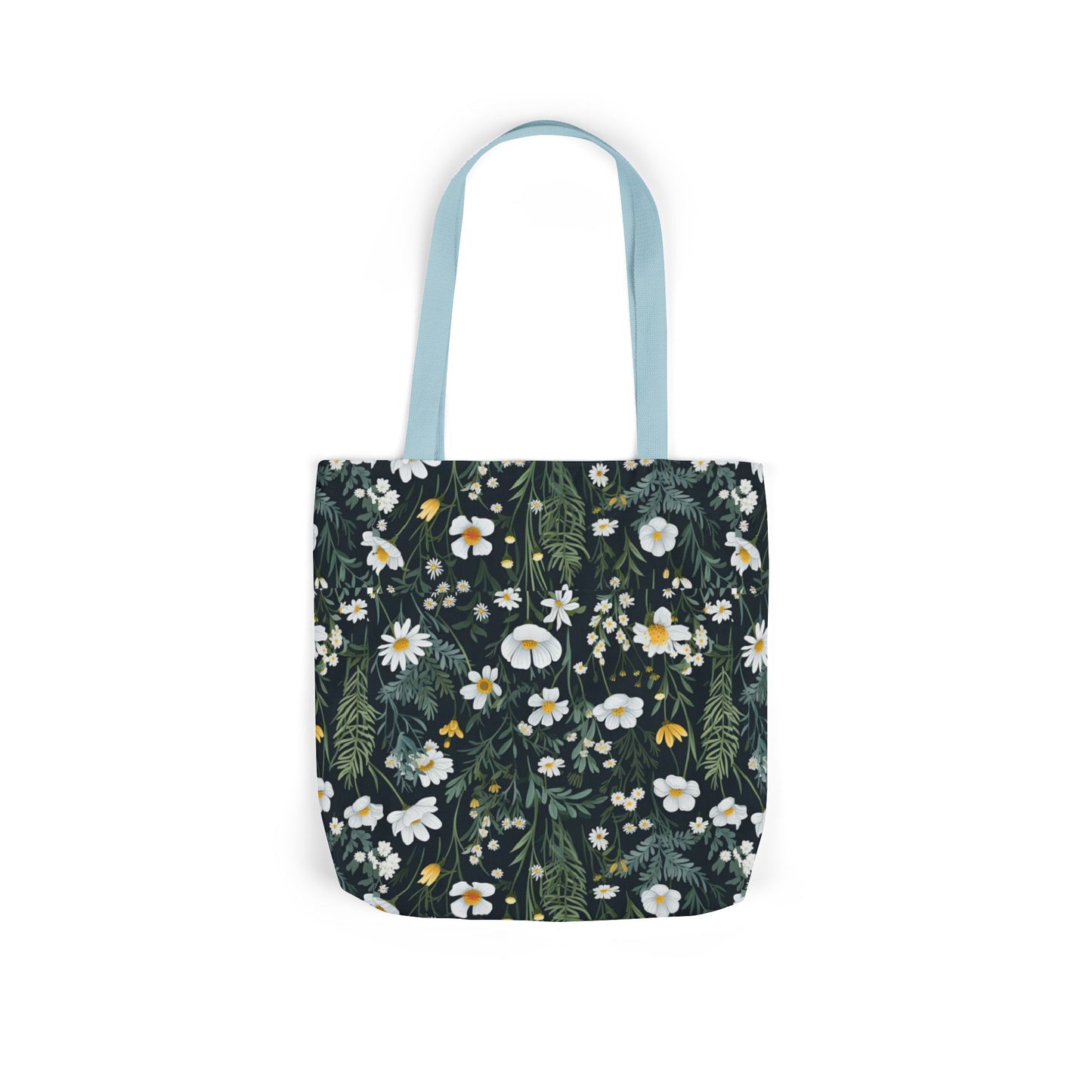 Daisy Delight Floral Canvas Tote Bag with 5-Color Straps | Eco-Friendly Shopping Bag