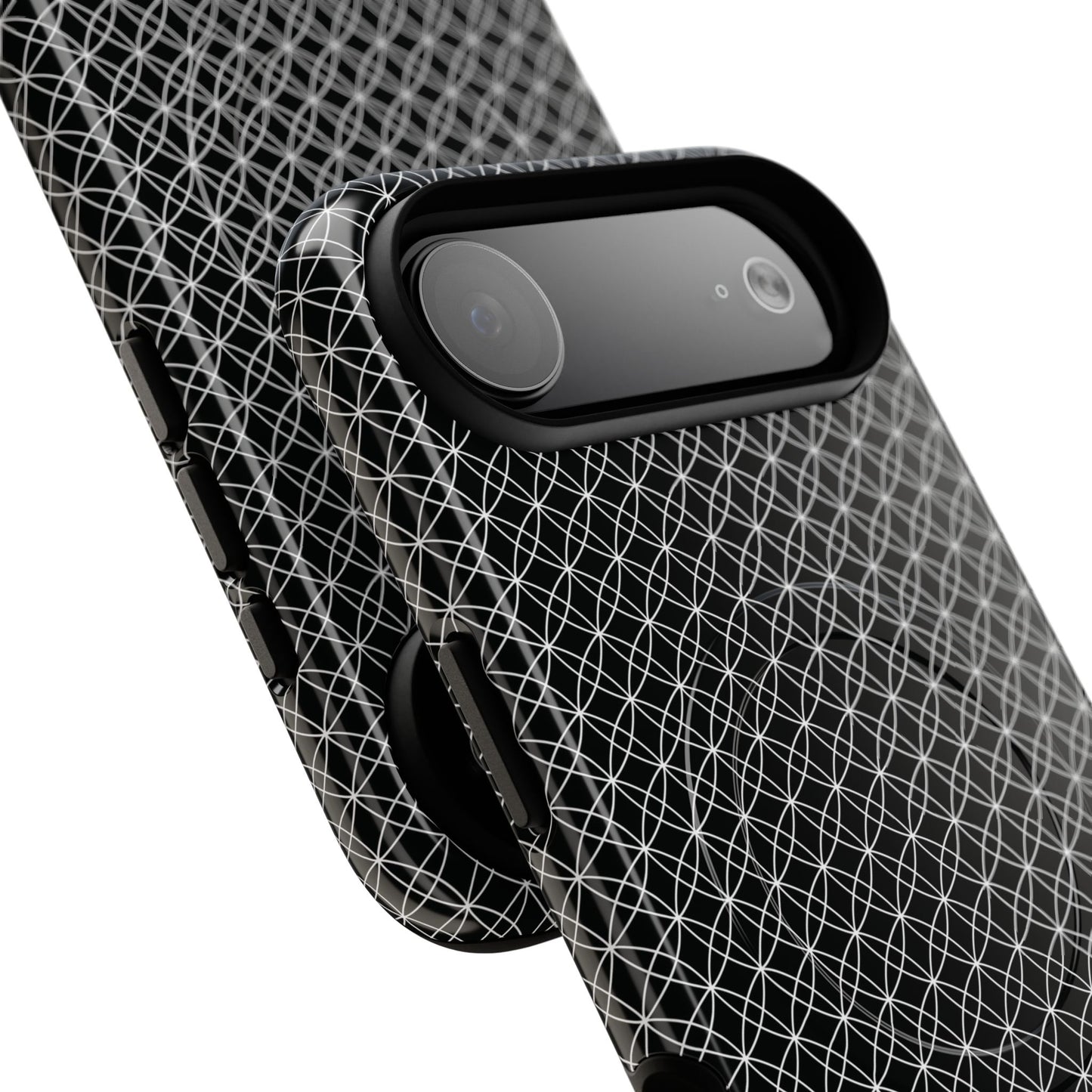 Urban Lattice Tough Magnetic iPhone Case, Stylish Protective Cover, Tech Gift for Him/Her, Durable Everyday Use, Trendy Mobile Accessories