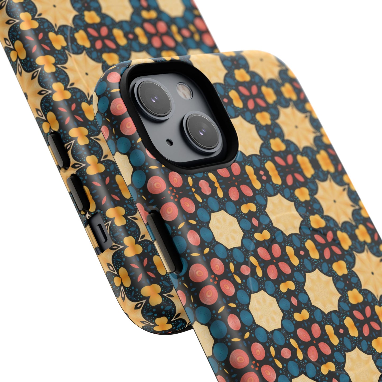Celestial Spice Tiling Colorful Tough Magnetic iPhone Case, Unique iPhone Cover, Artistic Mobile Shell, Durable Design Accessory, Trendy Gift Idea, MagSafe® iPhone Case.