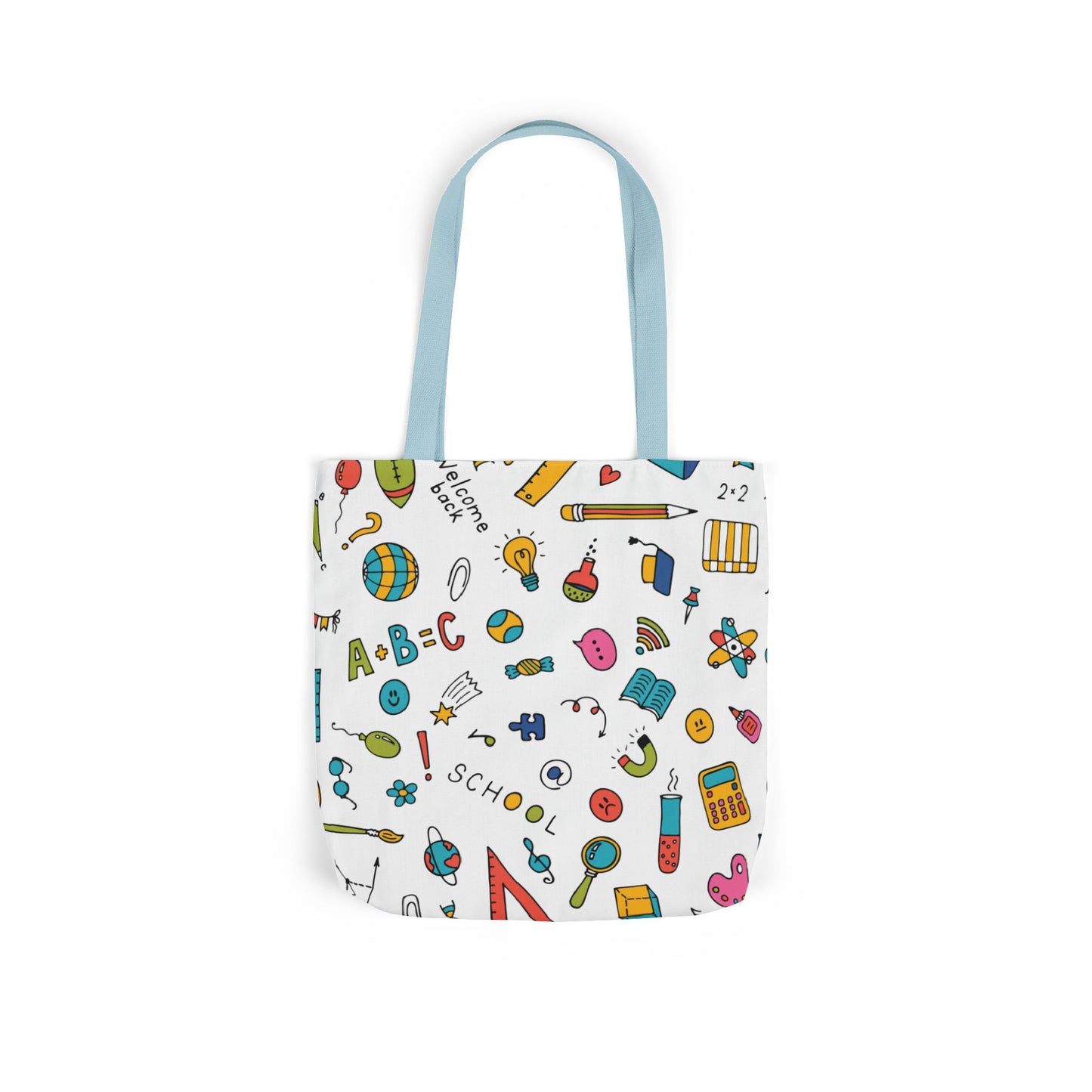 Personalized Classroom Couture Composition Book Inspired Canvas Tote Bag with Colorful Straps, Cute School Bag, Eco-Friendly Tote, Back to School Shopping Bag, Teacher Gift Idea
