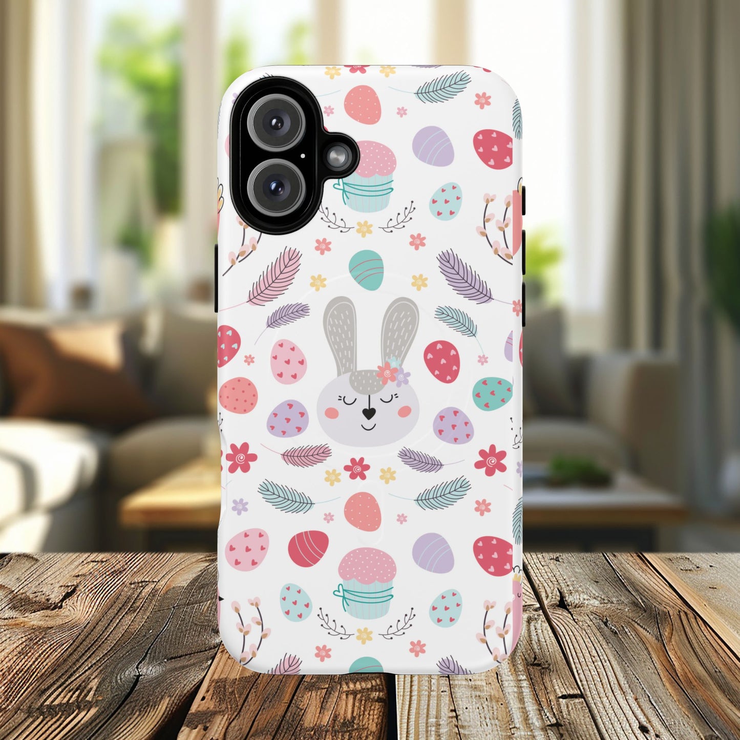 Cute Easter Bunny iPhone Case, Tough Magnetic Phone Cover, Spring Gift, Durable iPhone Accessory, Adorable Easter Decor