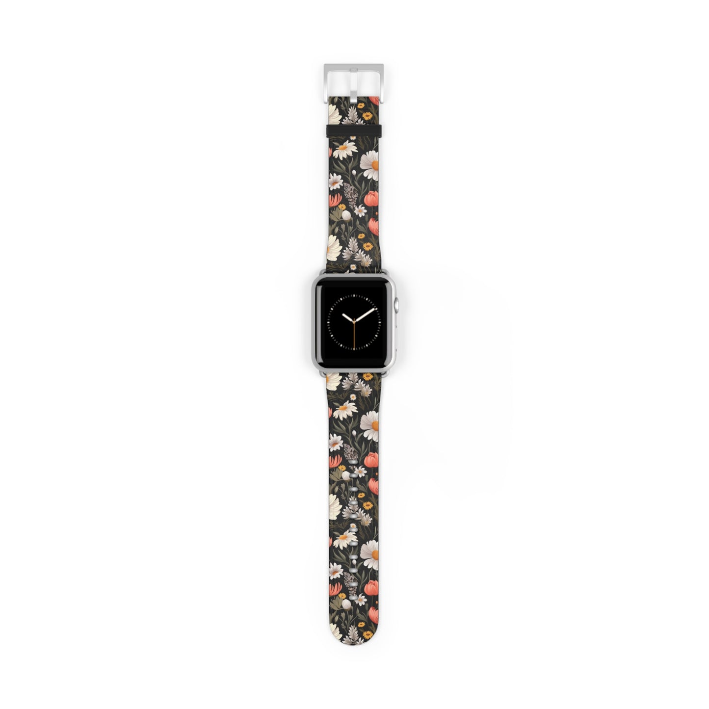 Blossom Elegance: Noir Garden Floral Watch Band - Stylish Floral Design for Smartwatches