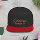 Red Embroidery 'ELOHIM, GENESIS 1:1' Flat Bill Snapback Hat, Stylish Cap for Everyday Wear, Church Events, Gift for Him/Her, Streetwear Accessory, Casual Fashion