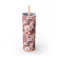 Cherry Blossom Skinny Tumbler with Straw - 20oz Floral Drinkware
