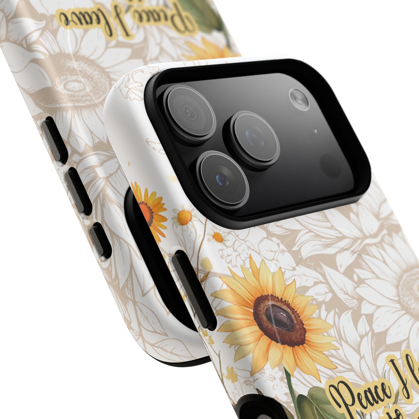 Peace I Leave with You John 14:27,  Inspirational Gift, Tough iPhone Magnetic Case  Scripture, Sunflower Bible Verse, MagSafe® iPhone® Tough Case, iPhone 14, iPhone 15, iPhone 16, Pro, Pro Max, Plus