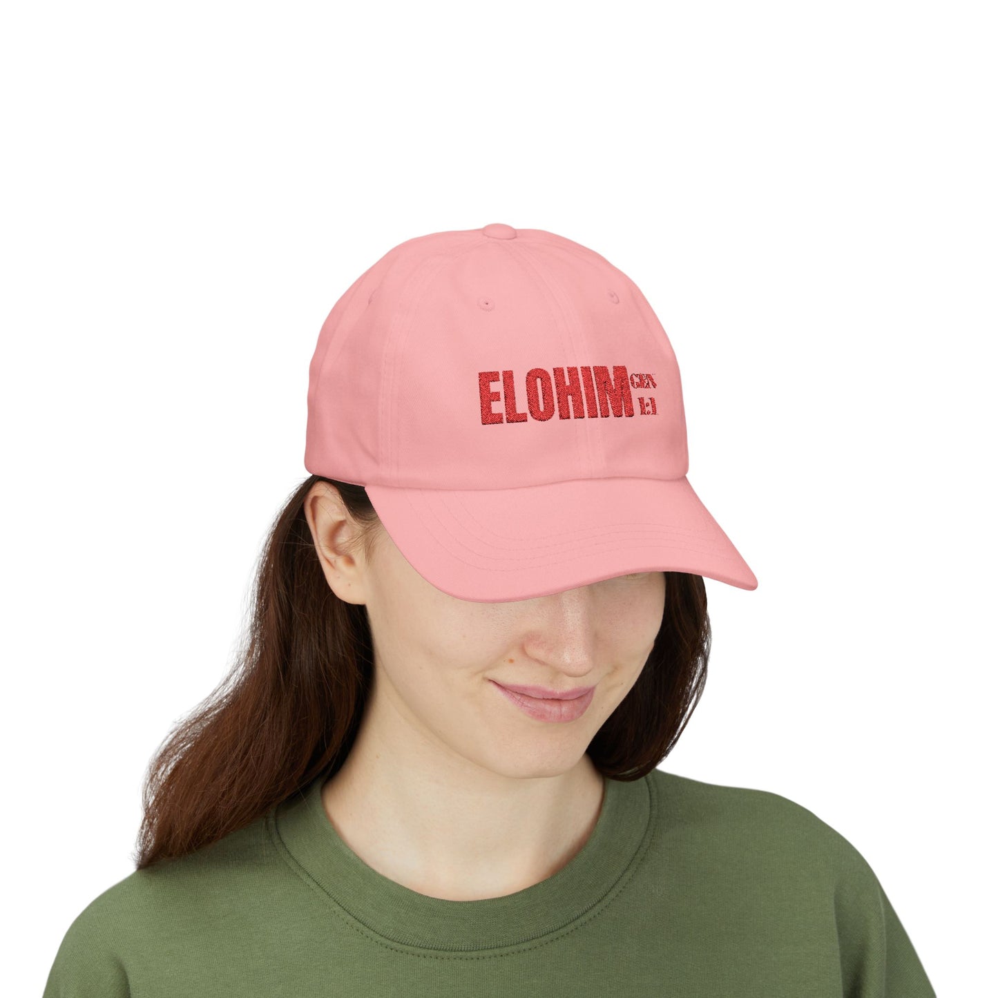 Classic Embroidery Dad Cap with 'ELOHIM, GENESIS 1:1' - Faith-Based Hat, Casual Wear, Gift for Dad, Christian Accessory, Summer Fashion