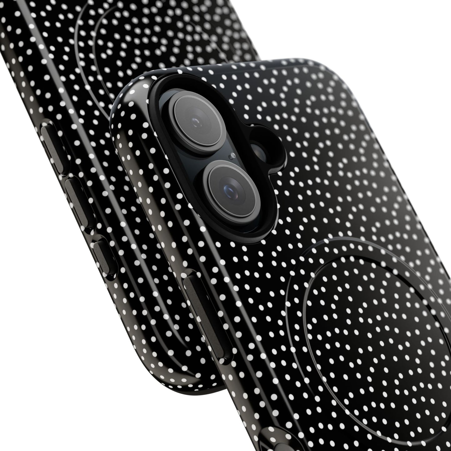 Small Polka Dot Tough iPhone Magnetic Case, Durable iPhone Accessories, Gifts for Tech Lovers, Modern Design.