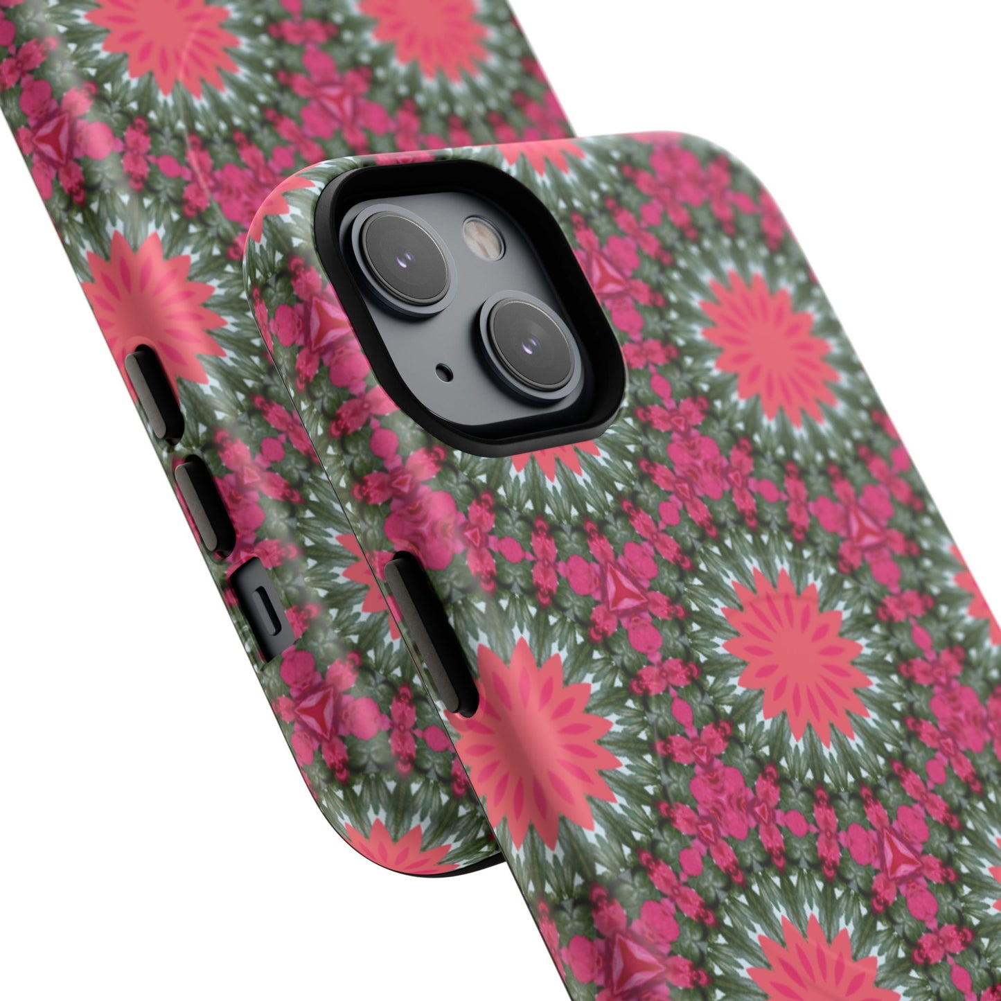 Floral KaleidoBloom iPhone Case, Tough Magnetic Cases, Floral iPhone Cover, Stylish Tech Accessory, Durable Design, Vibrant Gift Idea