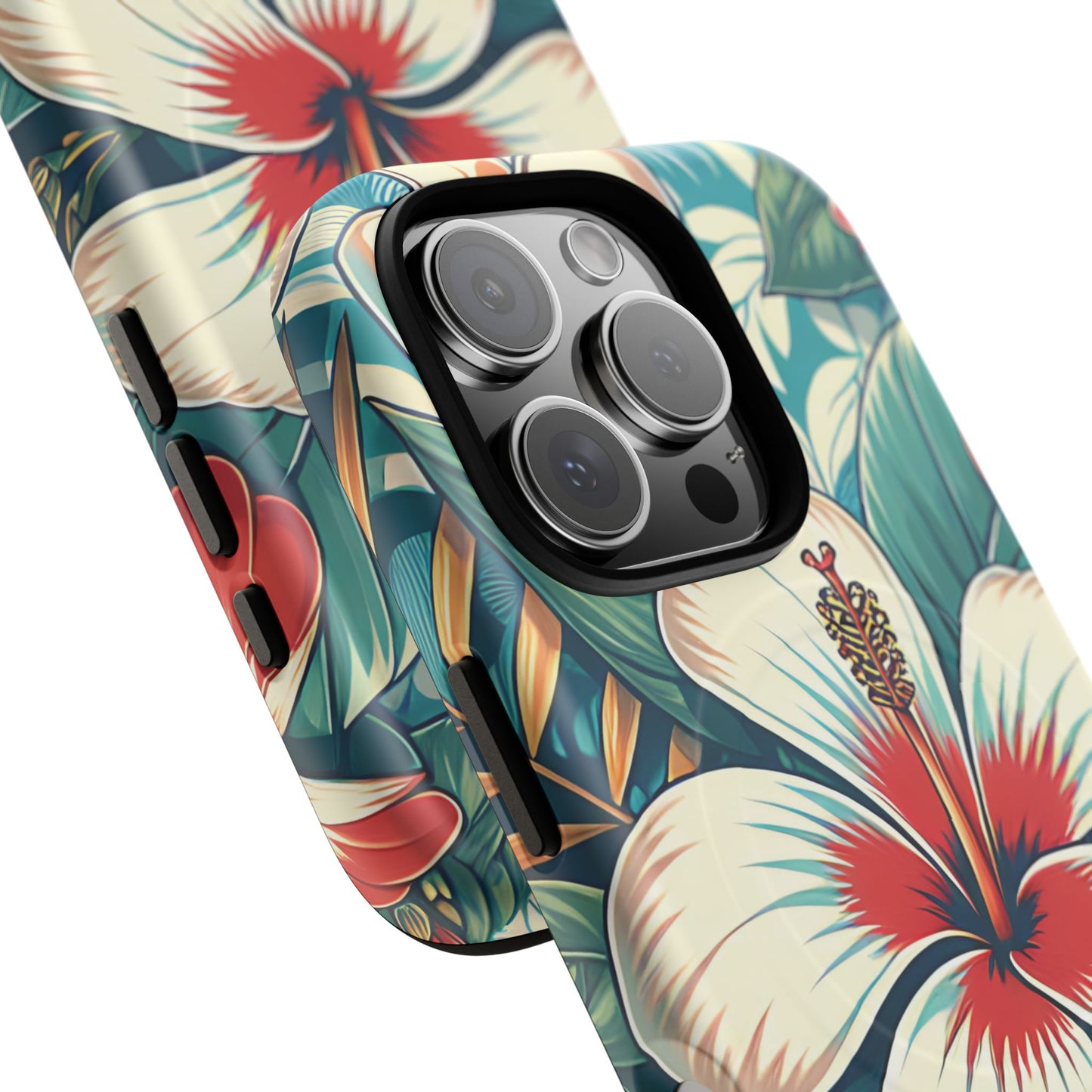 Tropical Hibiscus MagSafe® iPhone® Tough Case - Stylish Phone Protection Gift for Nature Lovers, Vibrant, Summer Vibes.