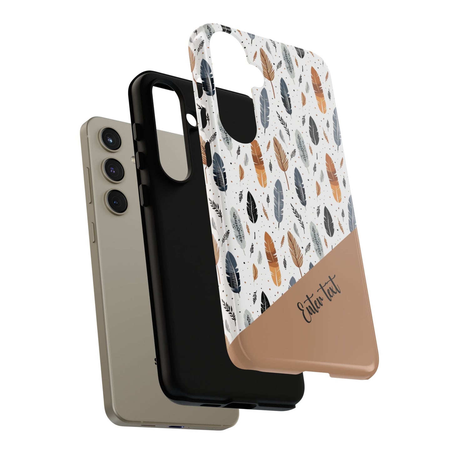 Personalized Whispering Feathers Tough Case — Dark Feather Protective Phone Case for Samsung & Google