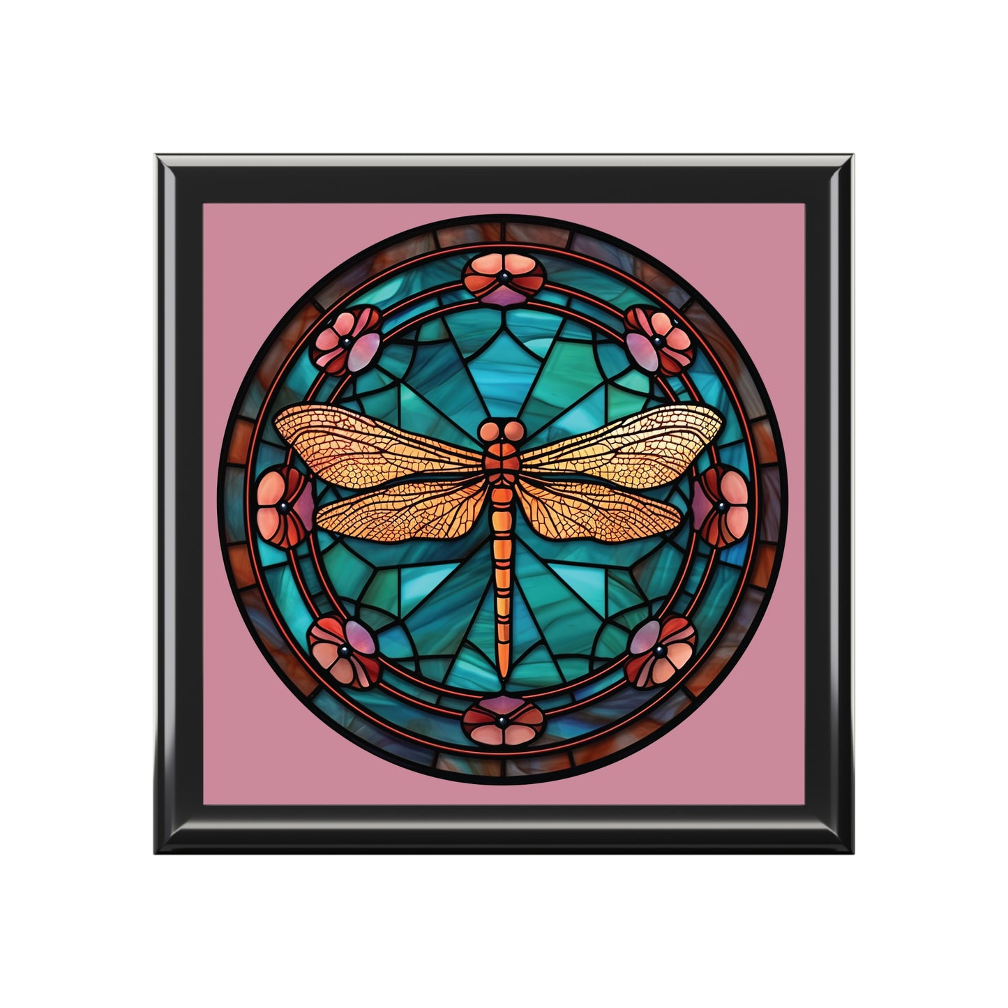 Dragonfly Stained Glass Jewelry Box — Decorative Trinket & Keepsake Case