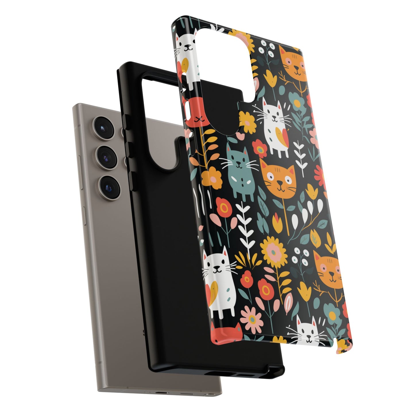 Whimsical Feline Garden iPhone, Samsung or Google Pixel Tough Cases