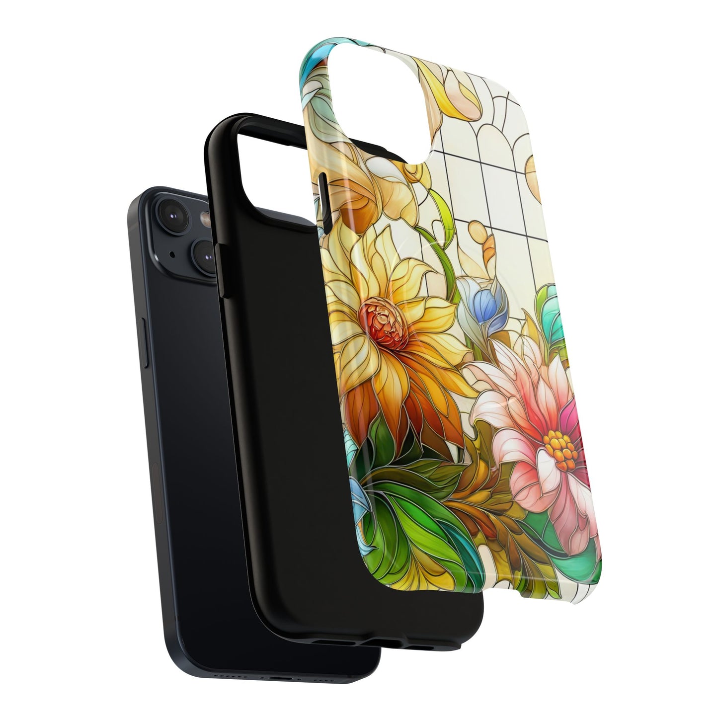 Floral Stained Glass Reverie Tough iPhone Magnetic Case, iPhone Cover, Protective Case, Flower Design, Gift for Her, Nature Lover