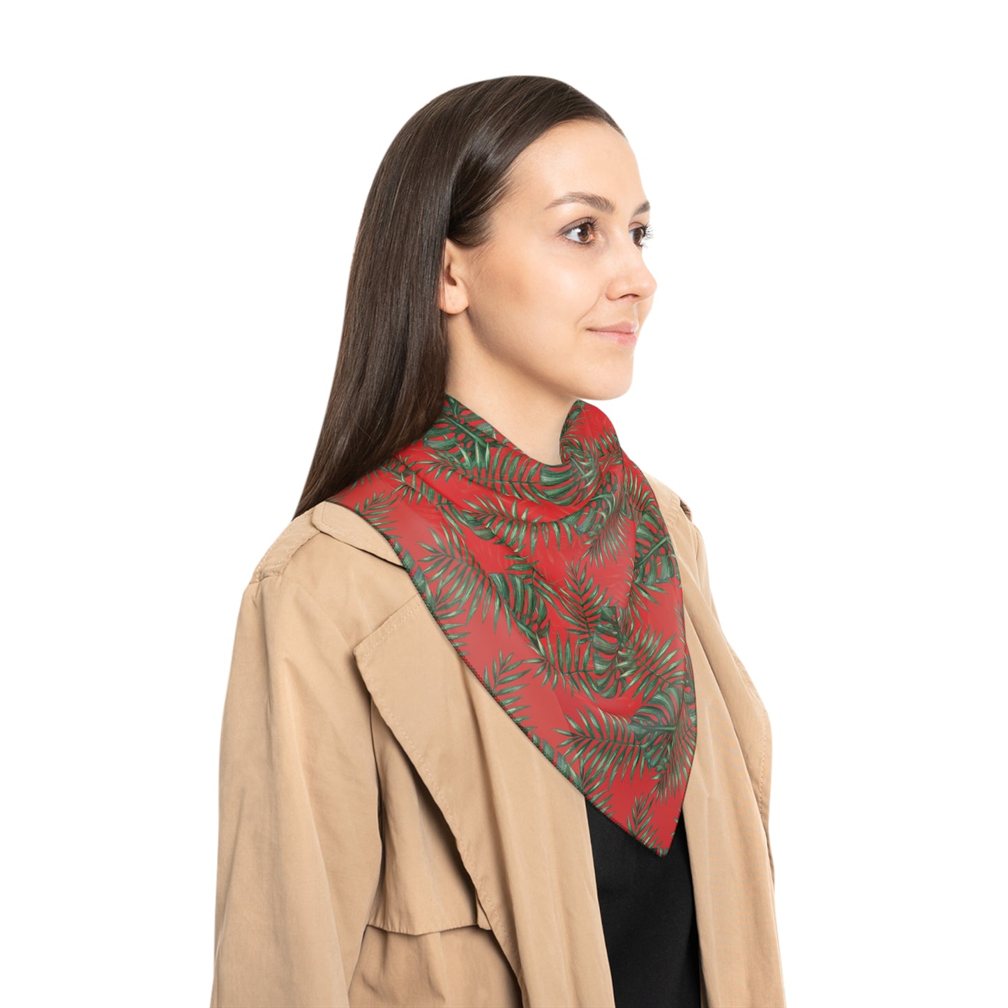 Red Tropical Bliss Poly Scarf