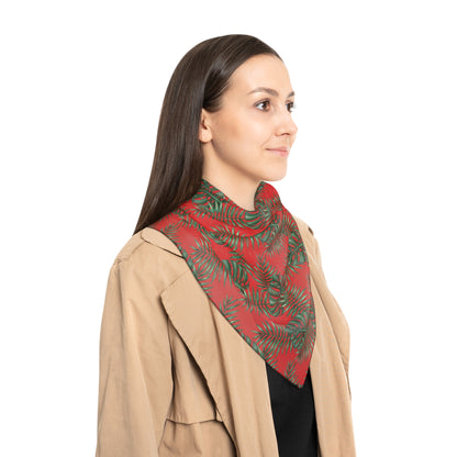 Red Tropical Bliss Poly Scarf