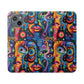 Psychedelic Visions Vibrant Art Flip iPhone and Samsung Phone Case - Colorful Faces Design for Phone Protection