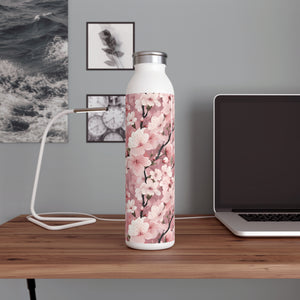 Cherry Blossom Elegant Floral Slim Water Bottle - Stylish Hydration for Every Occasion