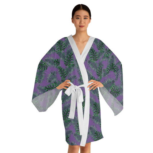 Purple Tropical Bliss Serenity Kimono Robe (AOP)