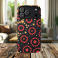 Midnight Ember Bloom Tough Magnetic iPhone Case, Bohemian Floral Design, Stylish iPhone Protection, Gift for Her, Trendy iPhone Accessories