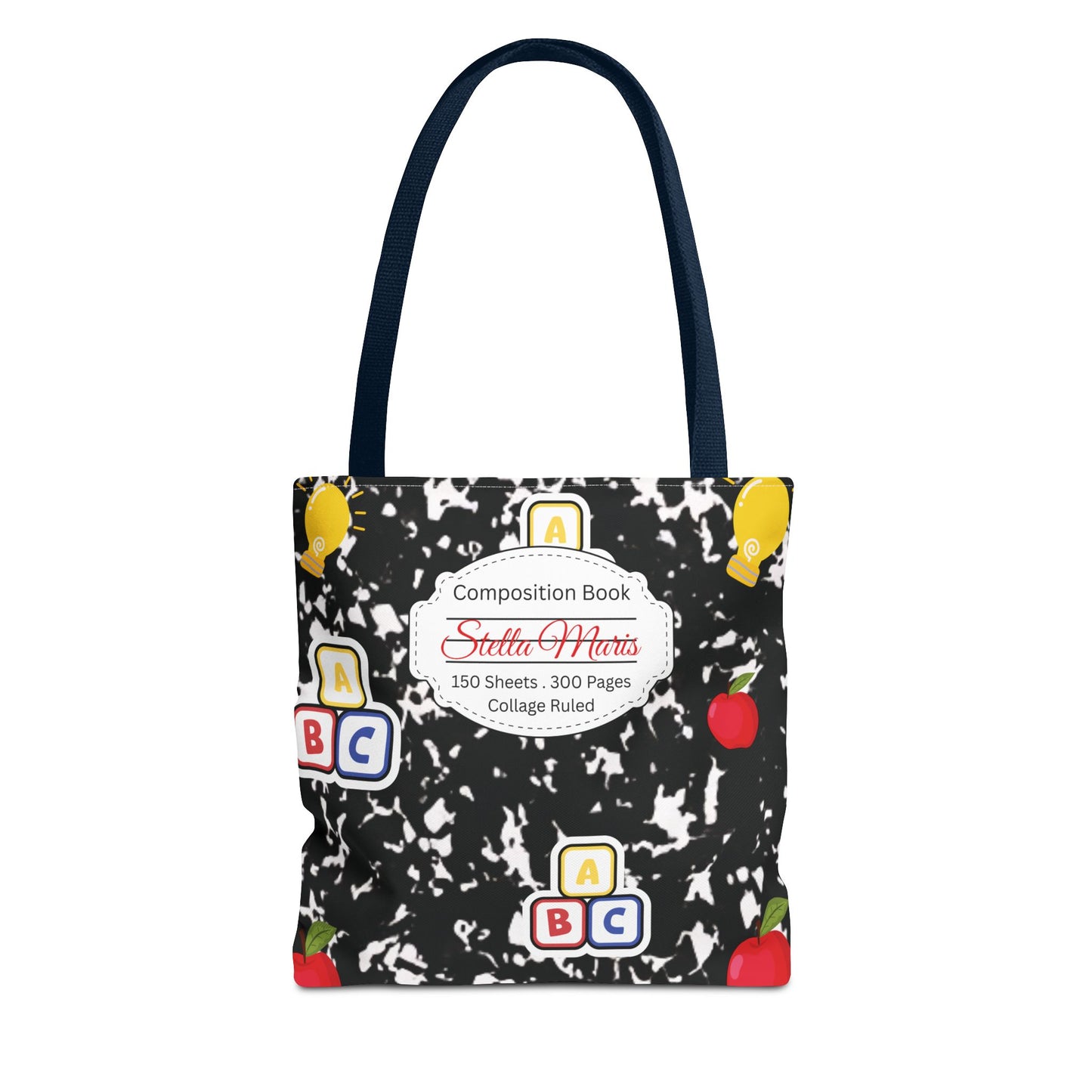 Personalized Composition Book InspiredTote Bag, Back to School Tote, Teacher Gift, Kids Bag, Custom Name Bag, Educational Accessories, Back to School Tote Bag.