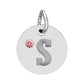 Engraved Birthstone Circle Charm — Personalized Initial Pendant.