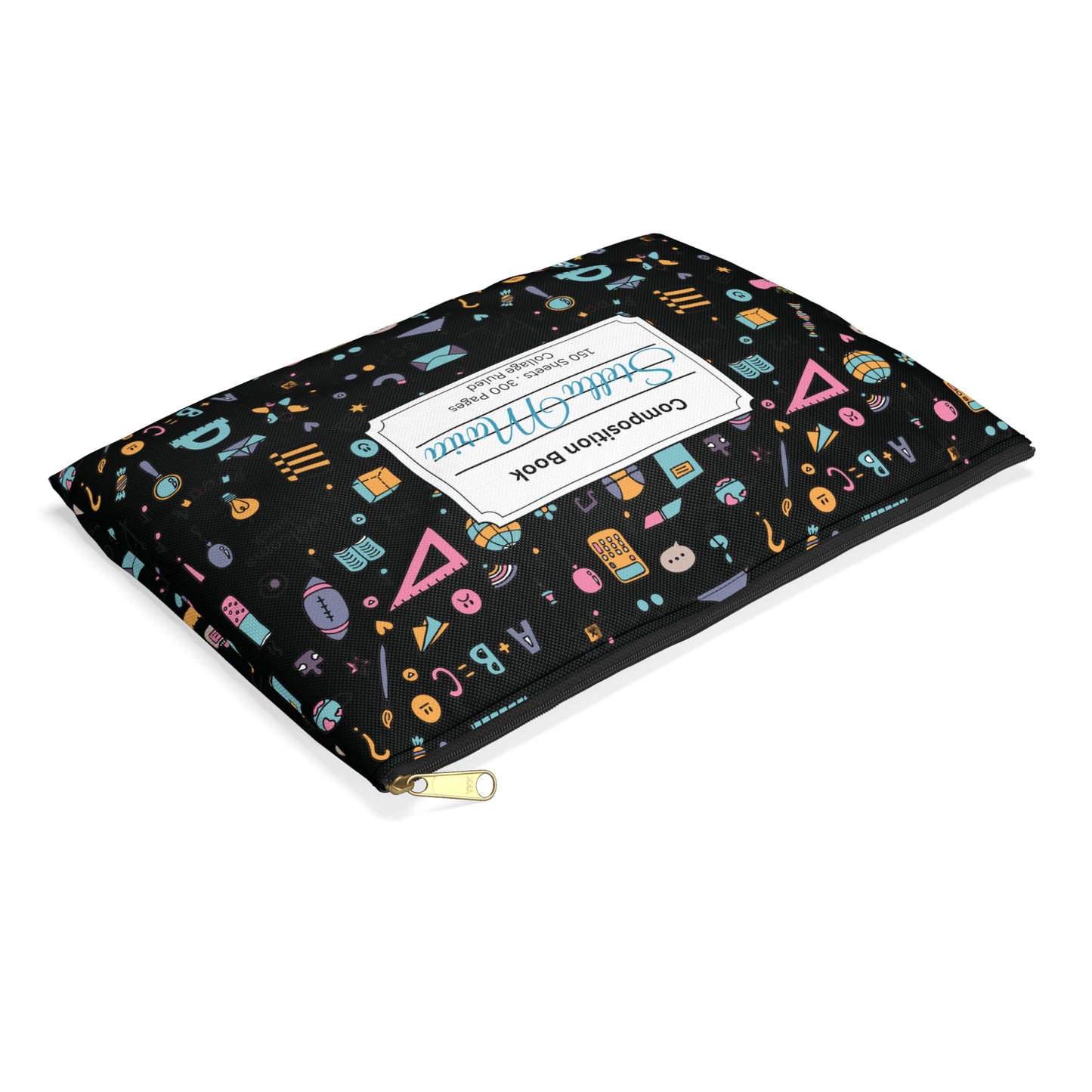 Personalized Chalkboard Chic Composition Book Inspired Accessory Pouch, Kids School Supplies, Classroom Organizer, Teacher Gift, Fun Stationery Case, Back to School