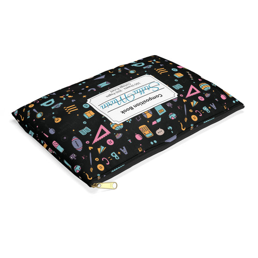 Personalized Chalkboard Chic Composition Book Inspired Accessory Pouch, Kids School Supplies, Classroom Organizer, Teacher Gift, Fun Stationery Case, Back to School