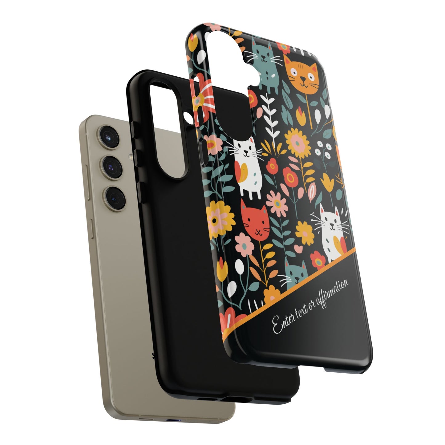 Personalized Whimsical Feline Garden Google and Samsung Tough Cases