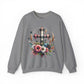 Faith and Floral Cross Unisex Heavy Gildan Blend™ Crewneck Sweatshirt.