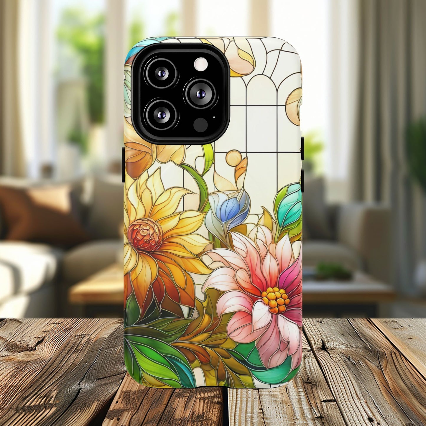 Floral Stained Glass Reverie Tough iPhone Magnetic Case, iPhone Cover, Protective Case, Flower Design, Gift for Her, Nature Lover
