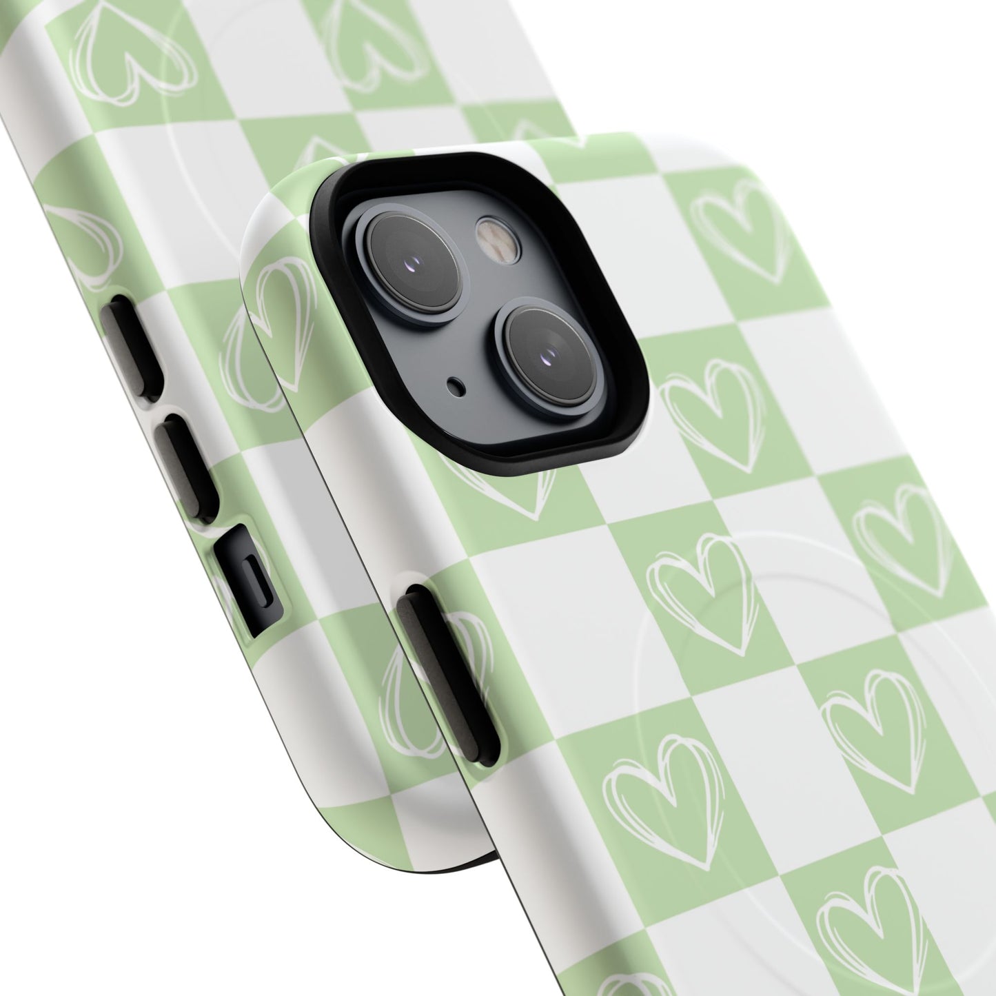 Personalized Chic Heart Pattern iPhone Case | Tough Magnetic Cases, Stylish iPhone Protection, Gift for Her, Trendy Accessories, Everyday Use