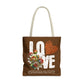 LOVE Always Brown Tote Bag.