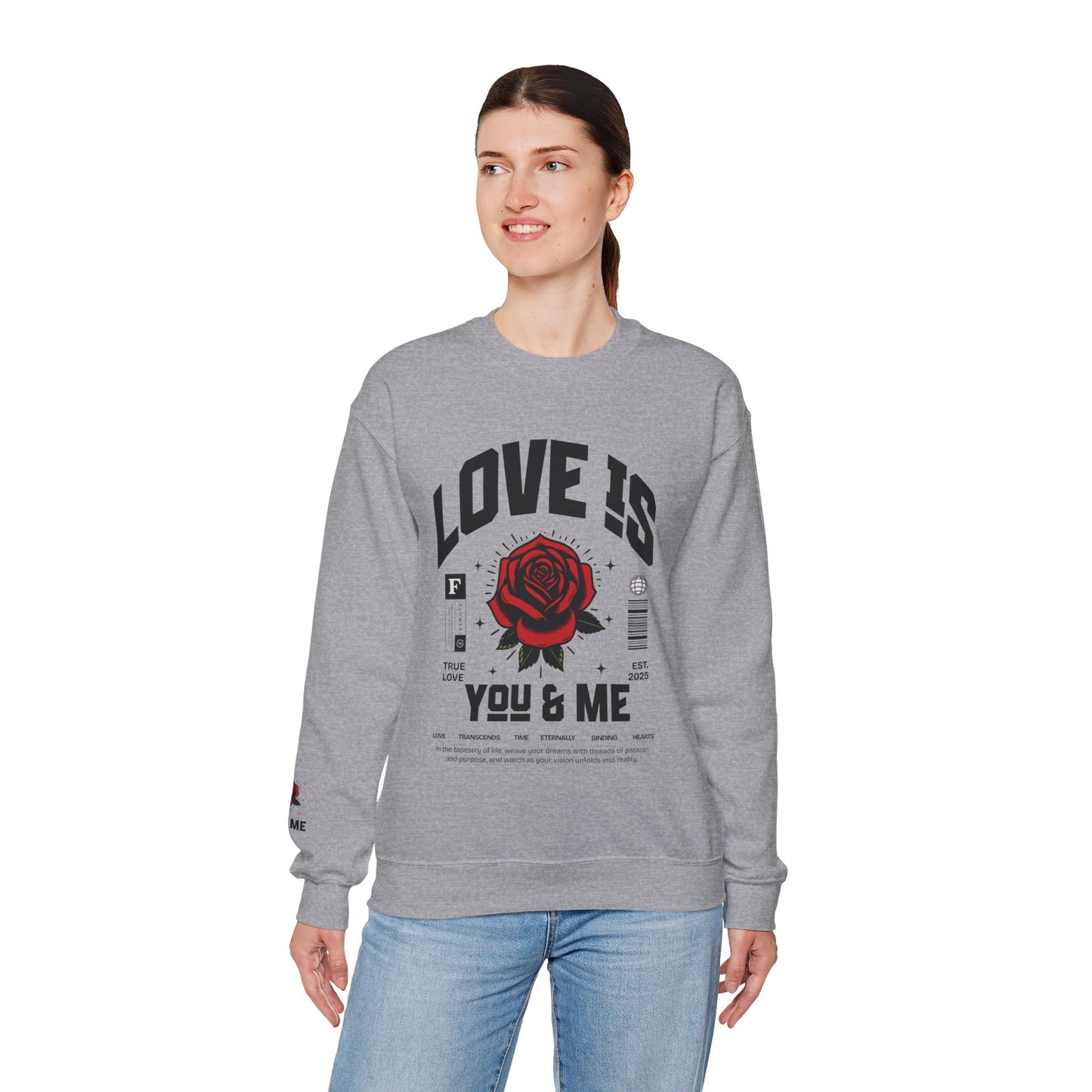 You and Me Unisex Heavy Gildan Blend™ Crewneck Sweatshirt.