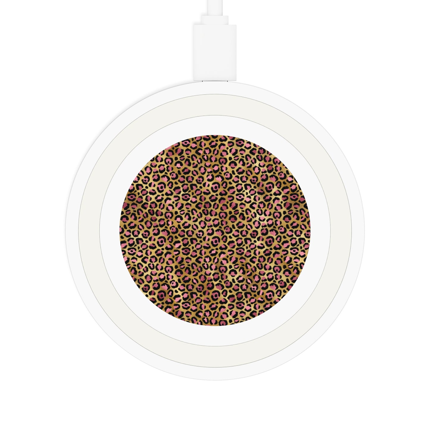 Leopard Luxe Print Wireless Charging Pad - Stylish and Functional Tech Accessory