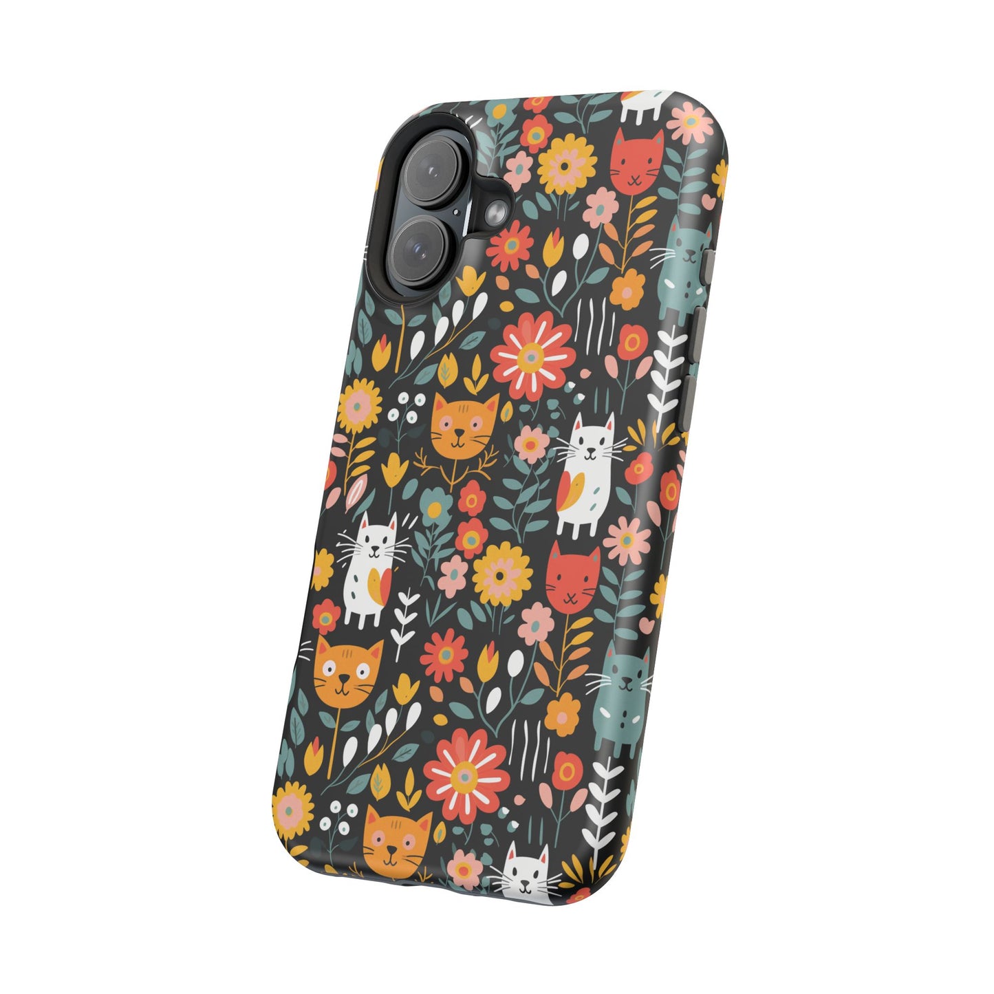 Whimsical Feline Garden Magnetic Tough iPhone Cases